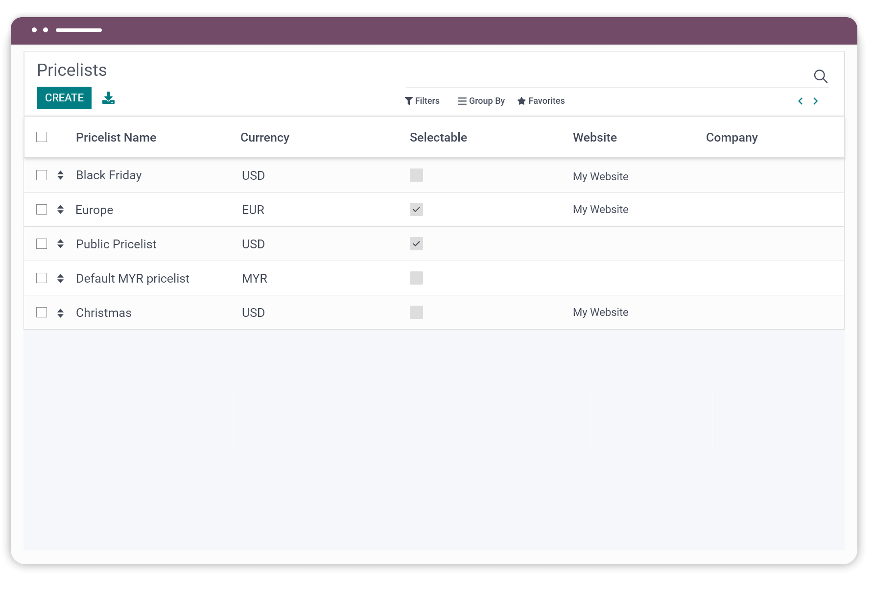 Odoo pricing management