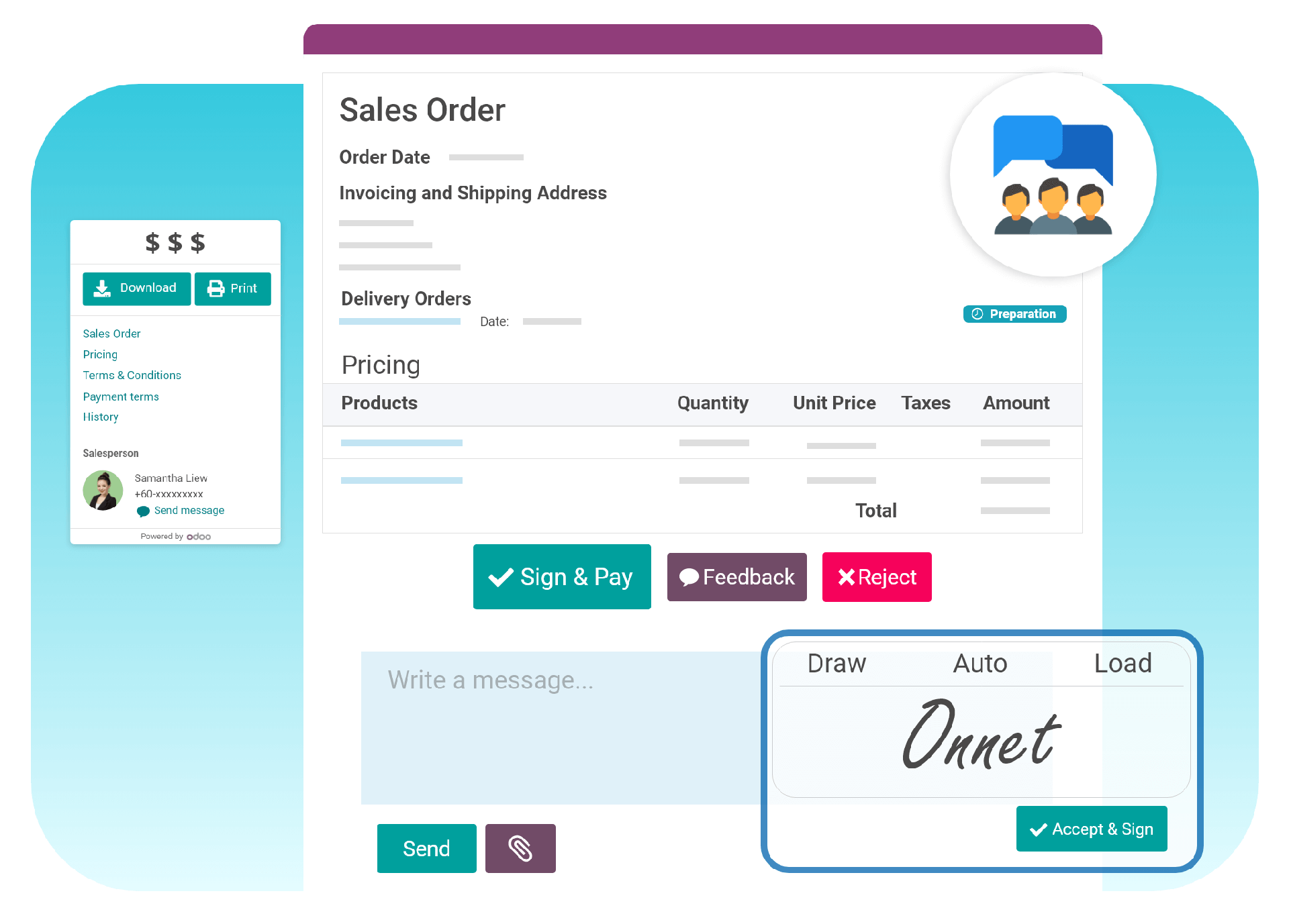 Engage customers with customer portals in Odoo ERP system.