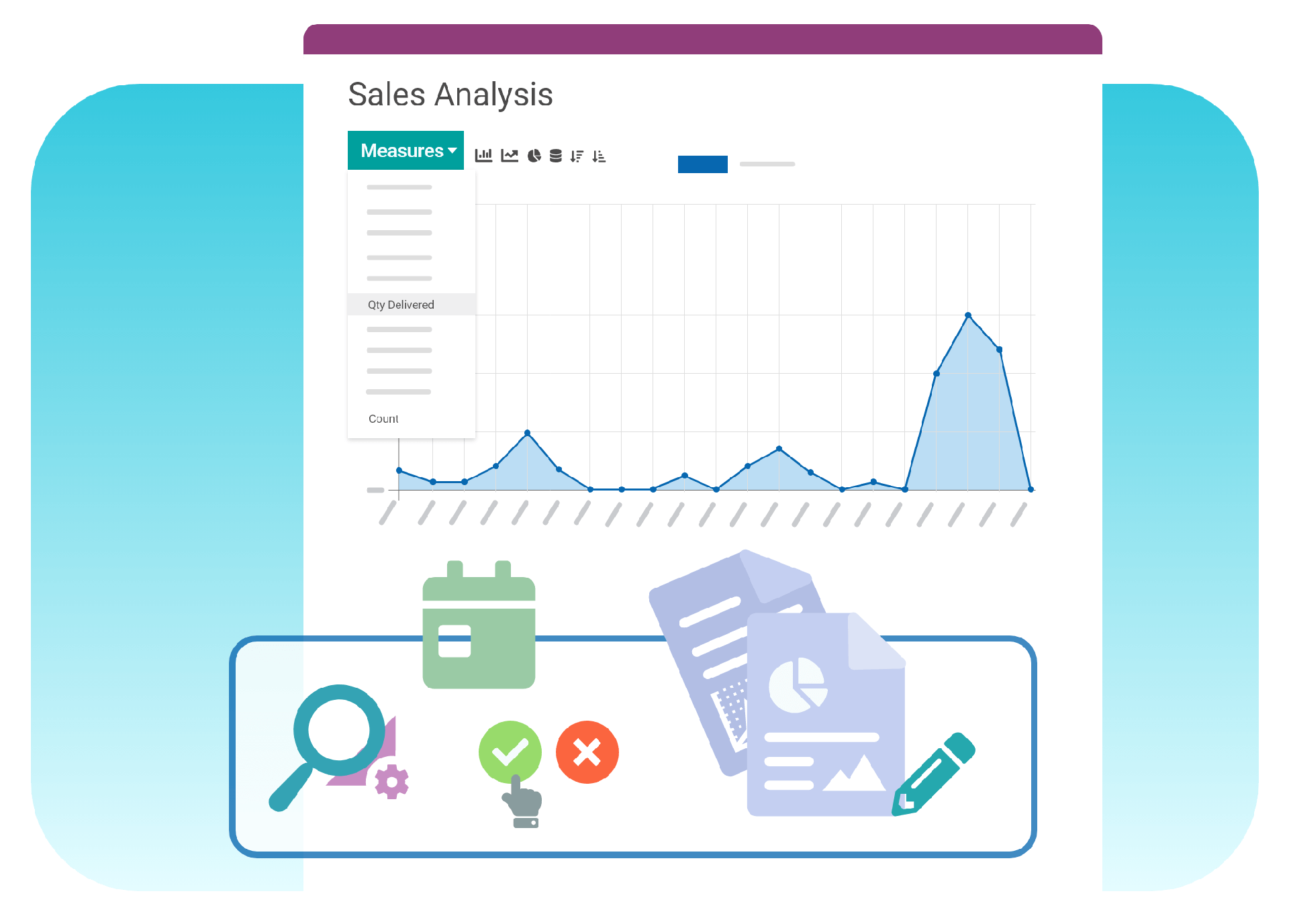 Real-time sales reporting by Odoo ERP system.
