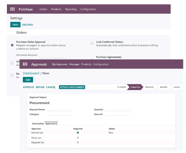 Odoo Malaysia multi-step purchase approvals